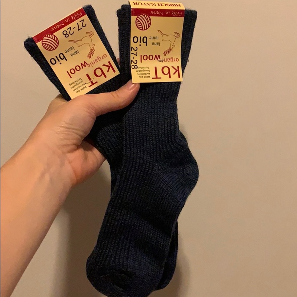 Hirsch Natur wool socks denim blue 27-28 2-pairs